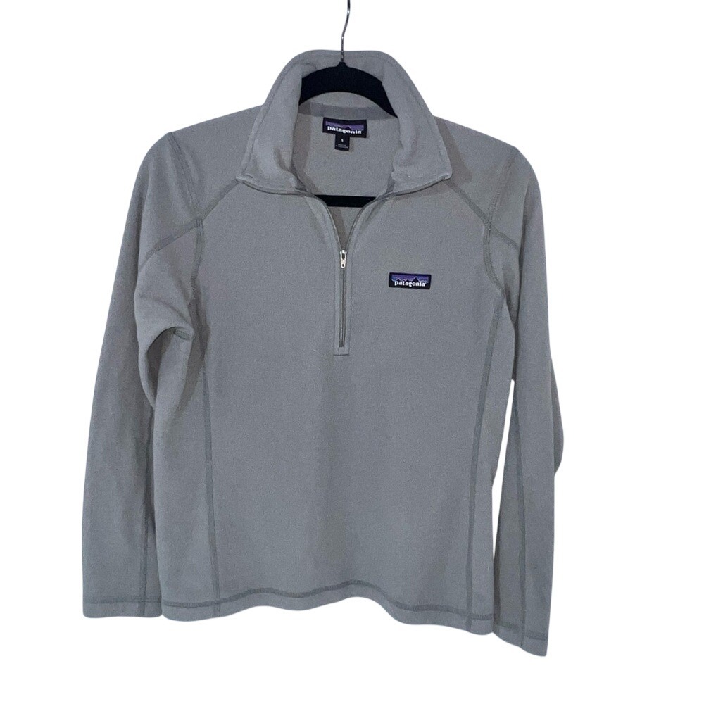 Patagonia Women's Micro D 1/4 Zip Fleece Pullover Feather Grey Size S